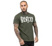 BENLEE Camiseta para Hombre con Logotipo de Ajuste Normal, Verde Oliva/Blanco, L