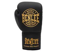 BENLEE Guantes de Boxeo de Cuero Warren, Negro/Dorado, 10 oz L