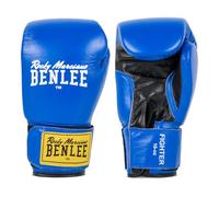 BENLEE Guantes de Boxeo de Piel Fighter, Color Azul y Negro, 14 oz