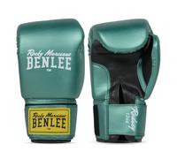 BENLEE Guantes de Boxeo de Piel sintética Rodney de 10 oz, Color Verde Metalizado/Negro