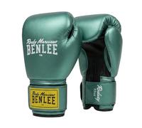 BENLEE Guantes de Boxeo de Piel sintética Rodney de 14 oz, Color Verde Metalizado/Negro