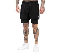 BENLEE Rocky Marciano Ocars Pantalones Cortos funcionales, Negro/Plateado, M Hombres