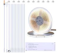BENLUN 12V Tira LED COB Bajo Mueble Cocina Kit 10 Metri, Luz LED 6000K Blanco Frio, Luces LED Adhesivas Recortable, con Dimmer y Fuente de Alimentación para Vitrina, Armario, Estanteria