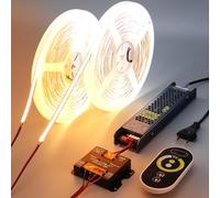 BENLUN Luces LED COB CCT 24V 20 Metros (10 Metros x 2), 2700K-6500K Regulable Blanco Tira LED de Interior, 10W/M CRI 93 Luz LED Adhesiva con Mando y Alimentación para Habitacion Decoración