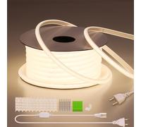 BENLUN Tira LED COB 220V Exterior Impermeable 30 Metros, 4000K Blanco Natural Luces de LED 10W/M CRI 90+ Flexible Luz LED sin Transformador para Habitacion Techo, Decoración, Patio