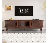 BENMWS Mueble para TV bajo, color marrón, 165 x 39,5 x 46 cm, plano, con puerta corredera, con puerta hueca plegable hacia abajo, con patas de apoyo