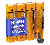 BENNTOP 4 pilas recargables NI-MH AAA 630 mAh 1,2 V HHR-65AAABU para teléfonos inalámbricos Panasonic Gigaset BT