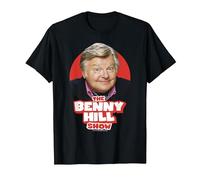 Benny Hill Show Comediante Sonrisa Texto Logo Camiseta, Hombre, Negro, M