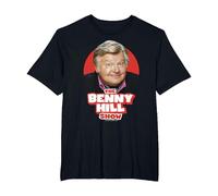 Benny Hill Show Comediante Sonrisa Texto Logo Camiseta, Hombre Tallas Grandes, Negro, 3X Alto