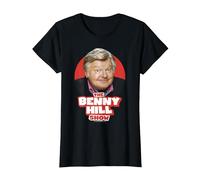 Benny Hill Show Comediante Sonrisa Texto Logo Camiseta, Mujer, Negro, S