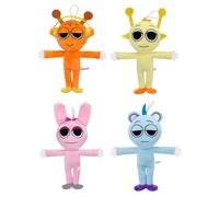 Benolls Sprunki Plushies Merch,Sprunki Plush Toys,Soft Stuffed Animal Pillow Figure Doll Christmas Birthday Gifts for Adult Kids (4PCS Plush)