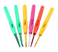 Benoon 6 Uds Crochet Needles, ganchos de gancho de aluminio con mango de plástico colorido, agujas de tejer conjunto de herramientas de costura
