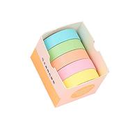 Benoon Washi Tape Cinta decorativa pastel para bricolaje, 5 rollos/juego de cinta elegante Washi de colores brillantes exquisita amplia aplicación cinta de álbumes de recortes para manualidades 6