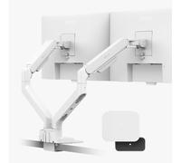 BenQ BDH02 Brazo Doble para Monitor - Soporte de Gas para 2 Pantallas | hasta 35" y 20 kg, Alta Resistencia, Instalación Rápida, Base C-Clamp y Ojal, Placa de Refuerzo, VESA 75x75 y 100x100