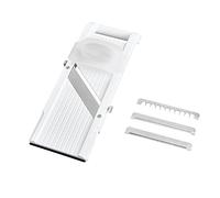 Benriner BN-95W Mandolina Super Cortadora, con 4 cuchillas japonesas de acero inoxidable, sin BPA, 14,5 x 5,25 pulgadas, blanco