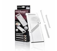Benriner BN-95W Mandolina Super Cortadora, con 4 cuchillas japonesas de acero inoxidable, sin BPA, 14,5 x 5,25 pulgadas, blanco
