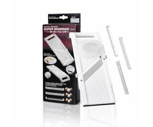 Benriner BN-95W Mandolina Super Cortadora, con 4 cuchillas japonesas de acero inoxidable, sin BPA, 14,5 x 5,25 pulgadas, blanco