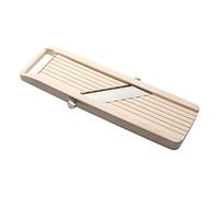 Benriner Cortador de mandolina portátil japonés BN-1 con tres cuchillas intercambiables de acero inoxidable, color marfil, pelador de frutas y verduras, acero inoxidable, blanquecino