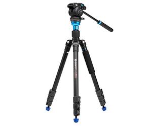 Benro Aero 2 Pro - Trípode de Video de Viaje de Aluminio, se Convierte en monopié, cerraduras de Patas abatibles, Columna de nivelación y Cabezal de Video S2PRO (A1883FS2PRO)
