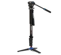 Benro Kit de monopié de vídeo A38FD de aluminio con cabezal panorámico de vídeo S2Pro y minisoporte