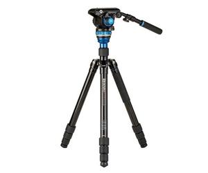 Benro Kit de trípode de vídeo Aero6 con cabezal panorámico de vídeo S6Pro y columna central nivelable Aluminio