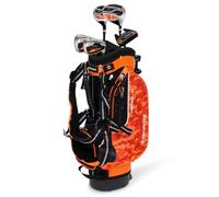 Benross Junior Aero Golf - Juego de palos de golf para niños de 5 a 7 años, juego de palos de golf para niños con bolsa de soporte ligera, ejes de grafito y fundas para la cabeza, color naranja