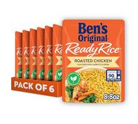 BEN'S ORIGINAL Bolsa de arroz listo con sabor a pollo asado, fácil cena, 250 ml (paquete de 6)