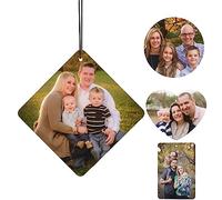 BeNsil Ambientadores de Coche Personalizados - Ambientador de Coche Personalizado con su Foto/Imagen/Texto/Logotipo, Ambientador Personalizado para Coche, Familia, Regalos (impresión a Doble Cara)