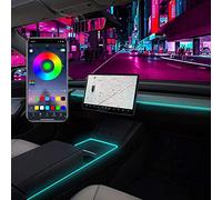 BENSOI Consola Central y salpicadero luz de Ambiente de neón RGB para Tesla Model 3 Model Y 2021-2023, Tubos Interiores de Coche, Tiras de Luces LED Coloridas con Controlador de aplicación para Tesla