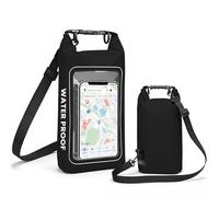 Benson Dry Bag 2L - Bolsa impermeable con cierre enrollable y correa para el hombro | Bolsa de PVC para playa, natación, SUP, canoa, buceo, ligero, flotante, resistente al agua, Negro , Bolsa de lona