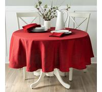 Benson Mills Cameron Table de tela texturizado para fiestas diarias Invierno y mantel de Navidad (70 """" Round Millennium Red)