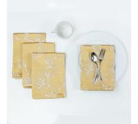 Benson Mills Harmony Scroll Woven Damask Fabric Set of 4 Napkins Everyday Parties Special Occasions Weddings and Holiday Clo