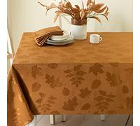Benson Mills Harvest Legacy - Mantel de Tela de Damasco para otoño, Cosecha y Acción de Gracias (ámbar-Bronce, 60 x 120 Pulgadas, Rectangular)