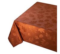 Benson Mills Harvest Legacy - Mantel de Tela de Damasco para otoño, Cosecha y Acción de Gracias (Naranja Quemado/Quemado, 52 x 52 Pulgadas Cuadrado)