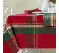 Benson Mills Holiday Legacy - Mantel de Tela Jacquard teñida para Navidad, Invierno y Vacaciones, Multicolor (132,1 x 177,8 cm)