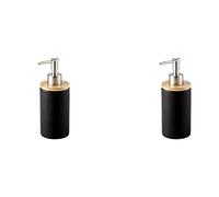 Benssey 2X Dispensador de Jabón de Cerámica de 400 Ml, Estilo Nórdico, Dispensador de Loción Dispensador de Jabón Negro
