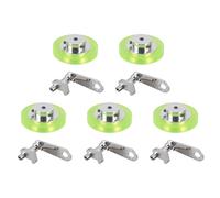 Benssey 5Conjunto Rueda de Medición de Rueda de Codificador Industrial de Poliuretano de Aluminio de 200 mm con Soporte de Montaje de Codificador de Aluminio de 20 mm