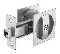 Benssey Cerradura de Puerta de Bolsillo para Cama/BañO, Hardware de Puerta de Bolsillo Cuadrado de Privacidad ContemporáNea de NíQuel Satinado, Pestillo de Puerta de Bolsillo Deslizante