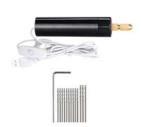 Benssey Juego de Taladro Manual MicroeléCtrico de 0,7-1,2 Mm para Resina, Mini Taladro EléCtrico para Hacer Joyas, Kit de Tornillo de Banco EléCtrico