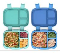 Bentgo Fresh (Blue/Green 2 PACK) - New & Improved Leak-Proof, Versatile 4-Compartment Bento-Style Lunch Box - Ideal for Portion-Control and Balanced Eating On-The-Go - BPA-Free and Food-Safe Materials