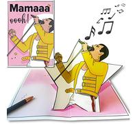 bentino PopUp - Tarjeta de cumpleaños para mamá con efecto Música, juego de tarjetas de felicitación con sobre, diseño bohemio, tamaño DIN A5