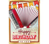 bentino Tarjeta de cumpleaños XL con función de acordeón. Jugar con la tarjeta de felicitación Happy Birthday, tarjeta de felicitación de cumpleaños de la serie Great Cards, juego DIN A4 con sobre,