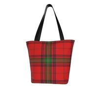 BeNtli Bolso de hombro, bolso grande de lona, bolso informal para mujer, bolsas de compras reutilizables,Cuadros de tartán escocés