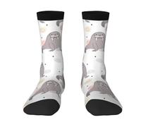 BeNtli Calcetines de compresión, calcetines deportivos novedosos informales de 40 cm de largo para patrón unisex de foca y morsa