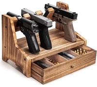 BeNtLi Estante para Pistolas - De Exhibición Madera Maciza Colección En Cajón Almacenamiento Seguro Pistolas, con Capacidad 4 A 6 (4 Pack)
