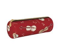 BeNtli Estuche para lápices, Estuche para bolígrafos, Estuche portátil para lápices, Estuche de Cuero, Bolsas de Almacenamiento de papelería, Música Violín Nota Roja