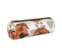 BeNtli Estuche para lápices, Estuche para bolígrafos, Estuche portátil para lápices, Estuche de Cuero, Bolsas de Almacenamiento de papelería, Ridgeback de Rodesia con Amor