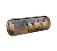 BeNtli Estuche para lápices, Estuche para bolígrafos, Estuche portátil para lápices, Estuche de Cuero, Bolsas de Almacenamiento de papelería, Rebaño de ovejas escocesas Blackface