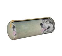BeNtli Estuche para lápices, Estuche para bolígrafos, Estuche portátil para lápices, Estuche de Cuero, Bolsas de Almacenamiento de papelería, Dibujo Perro Malamute De Alaska Retrato