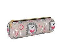 BeNtli Estuche para lápices, Estuche para bolígrafos, Estuche portátil para lápices, Estuche de Cuero, Bolsas de Almacenamiento de papelería, Erizo con Amor de corazón